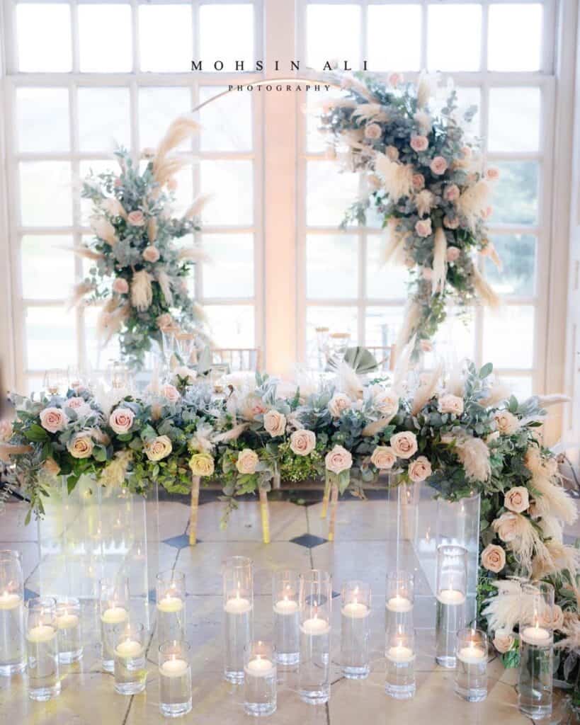 Luxury wedding top table